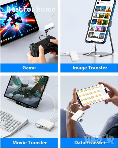 3-в-1 Lightning + USB C към Jack адаптер , снимка 7 - Друга електроника - 55396870