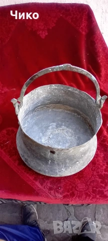 Стар бакърен медник 12л, снимка 2 - Антикварни и старинни предмети - 54600652