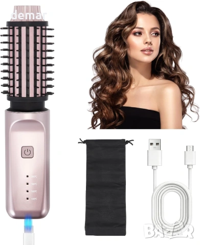 Безжична четка за къдрене, 3-в-1 безжична маша за коса, 140℃-200℃