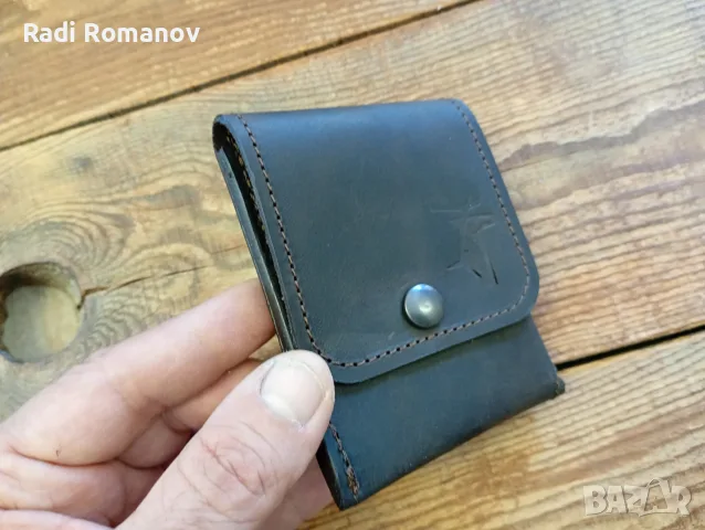 Ръчно изработен джобен мъжки кожен портфейл , снимка 5 - Портфейли, портмонета - 55420312