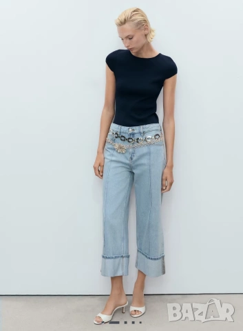 Страхотни дамски дънки MANGO размер 42 , нови с етикет , снимка 3 - Дънки - 54350847