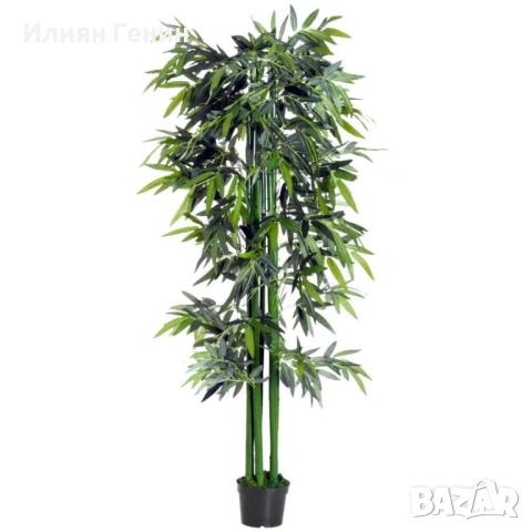 Изкуствено бамбуково растение Outsunny, 20 см x 20 см x 180 см