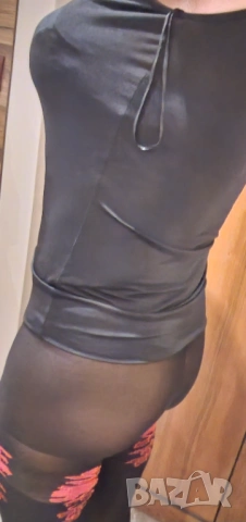 Черна дамска блуза, снимка 10 - Корсети, бюстиета, топове - 54086659