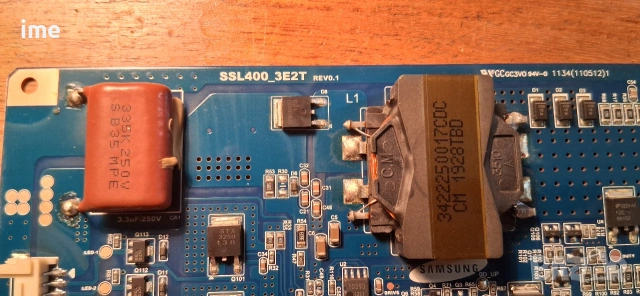 LED Driver SSL400_3E2T. Свален от Телевизор Toshiba 40TL868 с панел LTA400HV01. Работещ..., снимка 3 - Части и Платки - 54661279