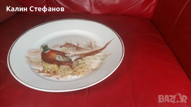 Голяма салатна порцеланова чиния с ловни мотиви, снимка 7 - Колекции - 55664188