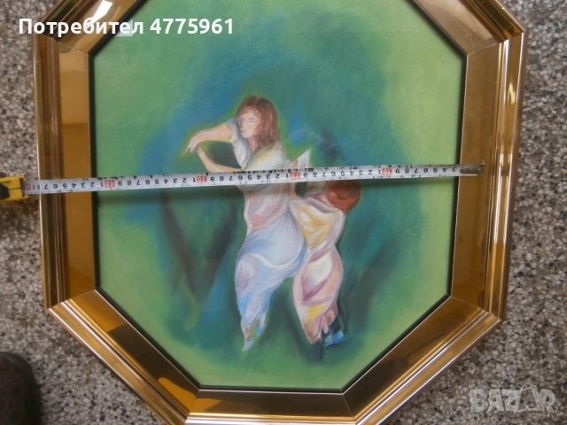 Уникален пастел 53х62с., снимка 5 - Картини - 54243396