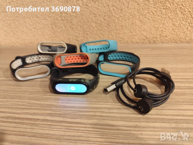 Фитнес гривна Xiaomi Mi Smart Band 6, като нов + 6 гривни и 2 зарядни, снимка 3 - Смарт гривни - 54625628