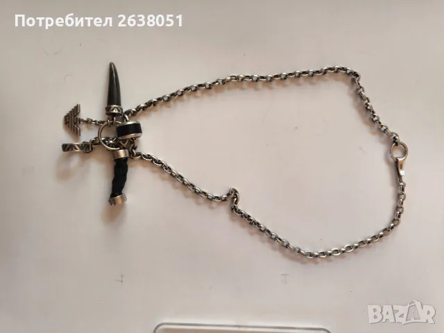 Сребърен синджир армани, снимка 2 - Колиета, медальони, синджири - 55446770