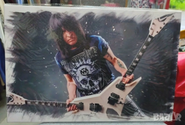 Michael Angelo Batio с неговата Dean Double Guitar картина