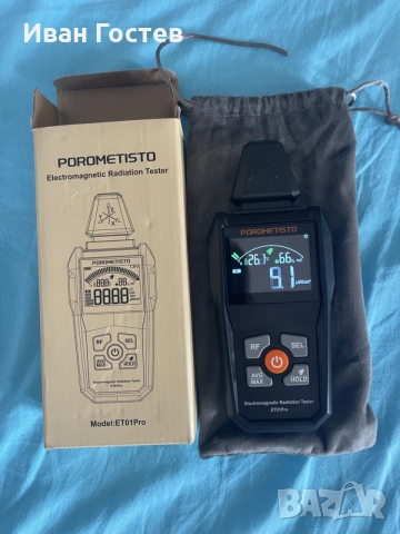Чисто нов 5-в-1 Детектор за Електромагнитно Излъчване POROMETISTO ET01Pro (EMF / 5G / Wi-Fi)