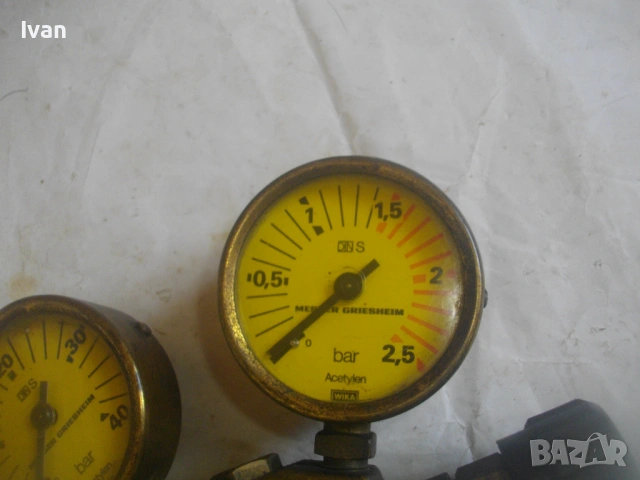 MESSER GRIESHEIM ПРОФИ НЕМСКИ РЕДУЦИР ВЕНТИЛ ЗА ГАЗ АЦЕТИЛЕН И ПРОПАН-БУТАН СТАРО КАЧЕСТВО МАСИВЕН , снимка 6 - Други инструменти - 54542848