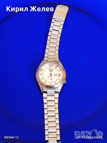 Колекционерски часовник SEIKO 5 AUTOMATIC работи 53519, снимка 7 - Антикварни и старинни предмети - 55187034