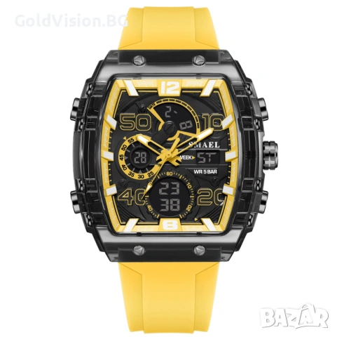 SMAEL Business Yellow – мъжки бизнес и спортен дигитално-аналогов часовник