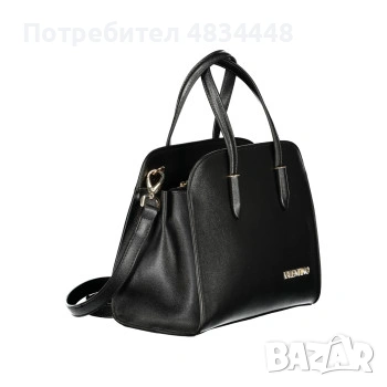 Луксозна черна дамска чанта тип "куфарче" Valentino Jasmin, снимка 2 - Чанти - 54633269