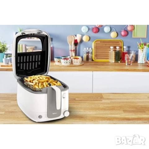 Фритюрник Tefal Super Uno Access FR3100, 1800W, 1,5 кг, регулируем термостат, Бял/Сив