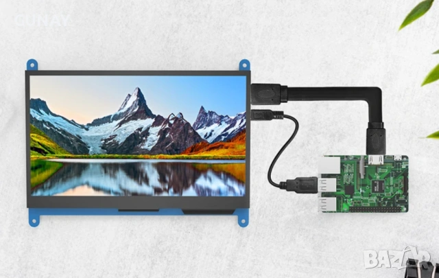 7 Инча IPS Тъчскрийн HDMI Монитор 1024x600 за Raspberry Pi 5, 4, PC, снимка 4 - Монитори - 54031368