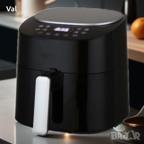 Фритюрник, 1300W, 4.2л., горещ въздух, таймер, до 200°C, Черен/Бял, снимка 6 - Фритюрници - 54672175