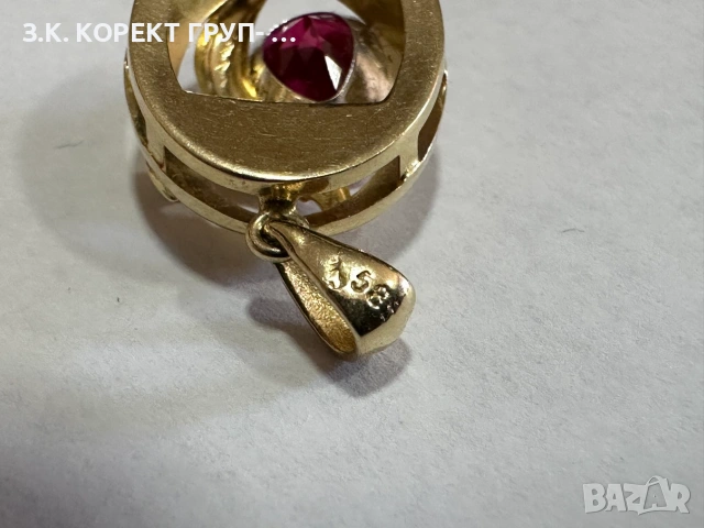 Златна висулка 14К – 1,45гр, снимка 8 - Колиета, медальони, синджири - 55099453