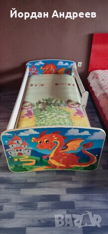 Детско легло с чекмедже и прегради, снимка 2 - Мебели за детската стая - 54370847