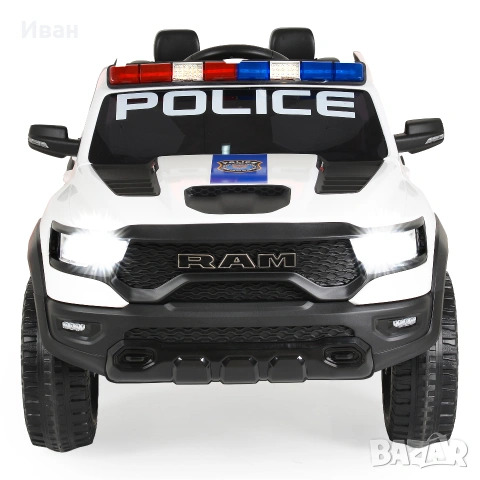 ТОП ЦЕНАНОВО!Акумулаторен джип RAM POLICE WHITE с 12V батерия,EVA гуми,сигнални светлини,дистанно, снимка 3 - Детски велосипеди, триколки и коли - 55074872