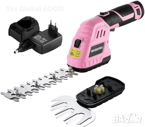 WORKPRO 2-в-1 акумулаторна ножица за трева и храсти 12V