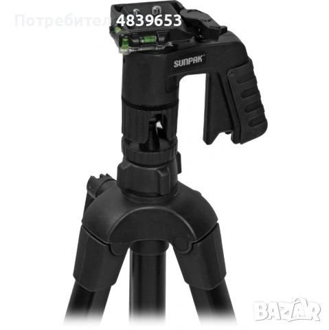 Алуминиев статив Sunpak 6600PG с пистолетна глава и плочка, снимка 4 - Чанти, стативи, аксесоари - 54855029