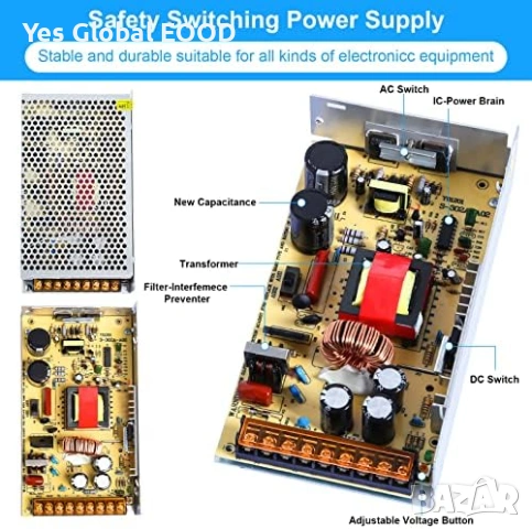 Kingwen 24V 10A 240W захранване AC/DC SMPS, снимка 6 - Друга електроника - 54549946