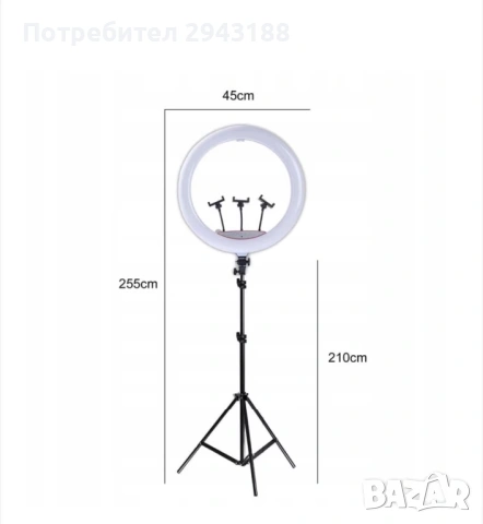 Кръгла лампа NewEvo Ring Light, снимка 3 - Друга електроника - 54386531