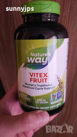 Nature's Way 400mg Vitex Fruit 320 Vegan Capsules - Menstrual Cycle Support, снимка 3 - Хранителни добавки - 55610031