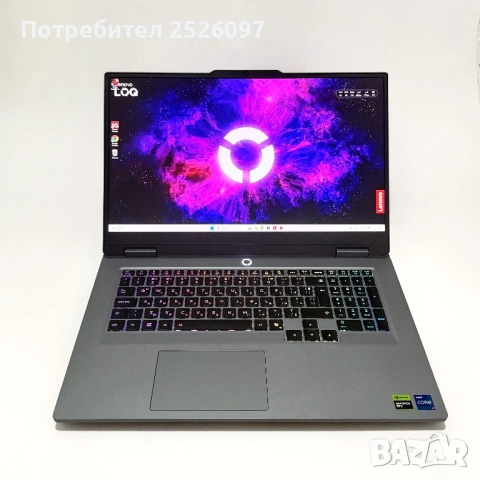Lenovo LOQ Gen 10/17.3” 165Hz/RTX 5050/i7-13650HX/24GB DDR5/RGB/Гаранция