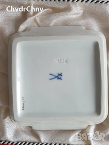 2бр Meissen чинии 10см/Майсен порцеланова чиния в кутия, снимка 6 - Други - 53950087
