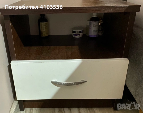 Скрин + 2 бр нощни шкафчета цвят венге, снимка 3 - Скринове - 54963504