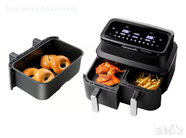 Еърфрайър 2 в1 - 2600W, 9 литра ,Фритюрник с горещ въздух HAF212600D 2 в1