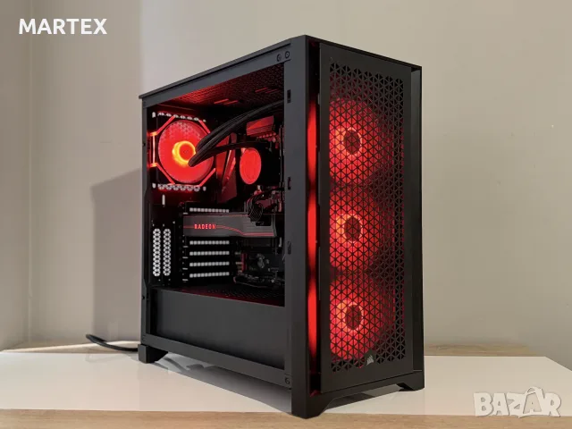 Геймърски компютър Ryzen 5 5600x, RX5700XT, 32GB, водно охлаждане