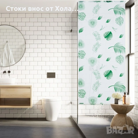 Ролетна щора за душ Relaxdays, 120 x 240 см, от пластмаса/PVC, ширина на материала 116 см, дизайн с 