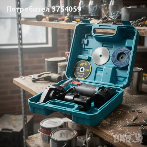 Мини ъглошлайф KraftRoyal 24V 6Ah с безчетков мотор и 2 батерии за бързо и прецизно рязане, снимка 2 - Ъглошлайфи - 55184467