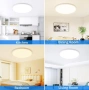 MOONSEA LED таванна лампа 49 см, 46 W, LED плафон, кръгла, ултра тънка, с избор на температура , снимка 4