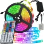 RGB LED лента 5 метра с дистанционно управление – водоустойчива, с 20 цвята и светлинни ефекти, снимка 1