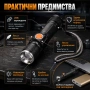Мощен ръчен акумулаторен лед фенер USB зареждане CREE LED за къмпинг риболов лов туризъм палатка, снимка 3