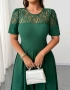 Лятна зелена рокля с дантела, снимка 3