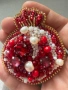 Уникална брошка Handmade - Нар с естествени перли , снимка 5