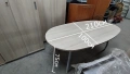 Офис маса с метални крака и рамка - елипсовидна 210/100/75см, снимка 1