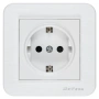 Единичен електрически контакт DeTech DE-9223-42 с рамка, Шуко, 16A, 250V, за вграждане, IP20, бял, снимка 1