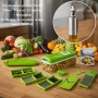 Кухненско Ренде за зеле,моркови с контейнер-Nicer Dicer Plus от 13 части + Подарък Бутилка за зехтин, снимка 2