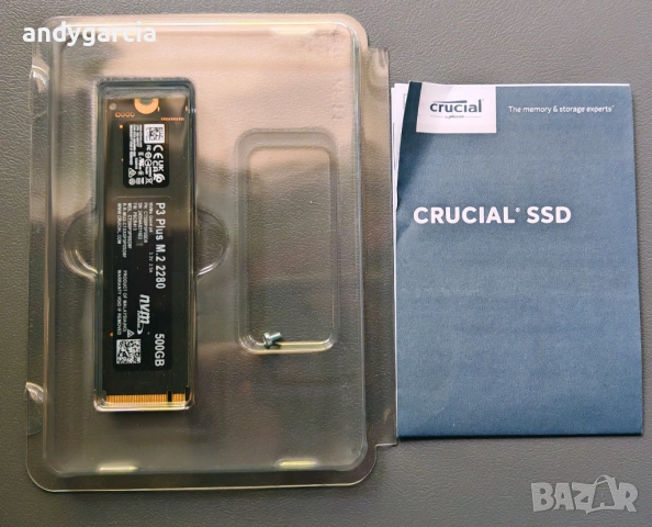 500GB Crucial P3 Plus Gen4 PCIe NVMe SSD скрост четене/запис 5000 и 4200 mb/sec ЧИСТО НОВ ДИСК disk, снимка 5 - Твърди дискове - 54626563