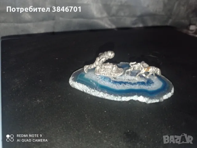 плочка от ахат с кварц и орнаменти , снимка 2 - Други ценни предмети - 55509641
