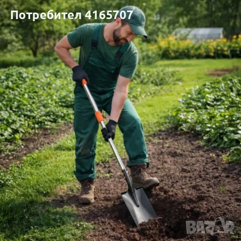 Телескопична градинска лопата 95–138 см – здрава стоманена конструкция и регулируема дръжка, снимка 2 - Градински инструменти - 54333513