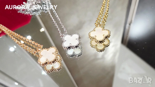 Van Cleef & Arpels VCA Gold Mother of Pearl Sweet Alhambra Clover Дамско Колие