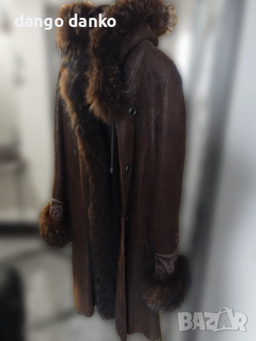 кожено палто \ норка