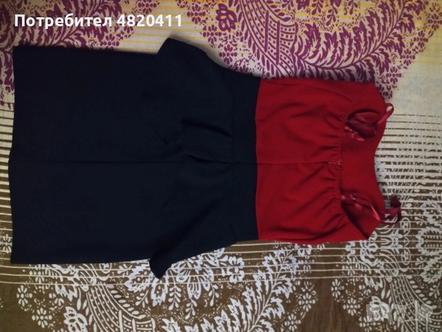 Рокля черно и червено , снимка 2 - Рокли - 54479016